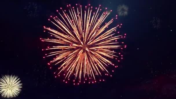 Noche de Carnaval, Animación Loop fondo mostrando Festival Lugar Fuegos artificiales, Feliz Cumpleaños — Vídeos de Stock