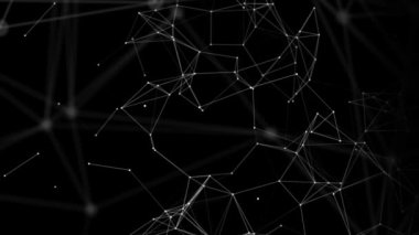 Bağlı çizgi ve noktalarla soyut pleksus arkaplanı. Dalga akışı Döngü Canlandırma Arkaplanı.