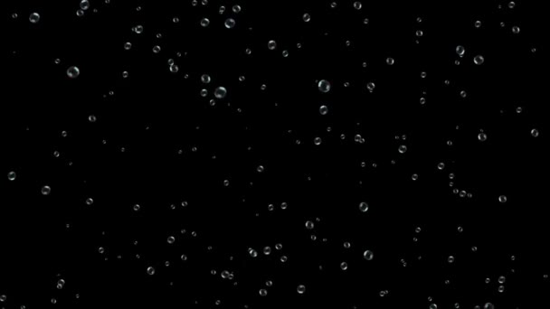 Abstraktní animace vodních bublin pohybující se a plovoucí 4K 3D zelená obrazovka smyčka Pozadí. — Stock video