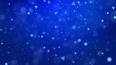 Alan derinliği ve bokeh bilim kurgu döngüsüne sahip soyut Parlayan Mavi parçacıklar