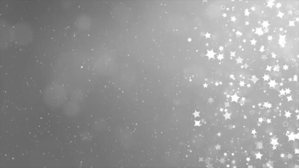抽象的なボケの背景。クリスマスのボケライトがフォーカスを絞ったループホワイトの背景. — ストック動画