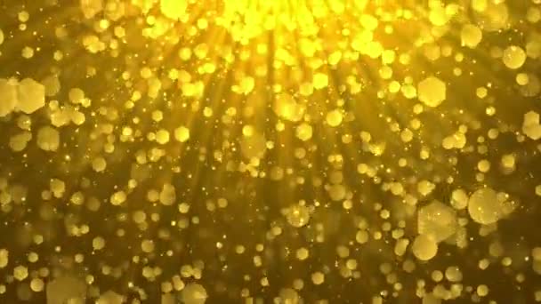 Abstract Polvere Glitter Polvere magica scintillante Particelle d'oro Texture loop background. — Video Stock