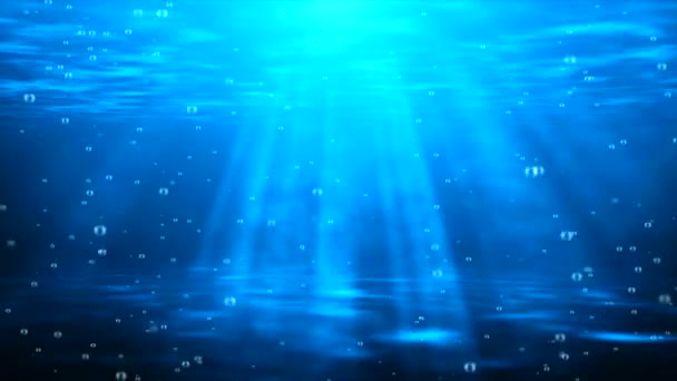 Abstract Mooie zeepbellen Fly Up Blue Underwater Achtergrond 4K 3D Green Screen loop Animatie — Stockvideo