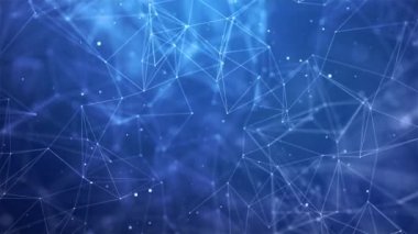 Bağlı çizgi ve noktalarla soyut çokgen döngü arkaplanı.