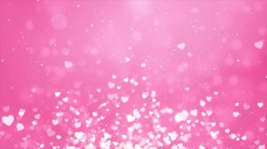 Pembe Parlayan Parlak Dikdörtgen çerçeve soyut Döngü Kalp Parçacıkları arkaplan 4k