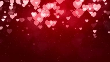 Red Valentine ve Wedding Hearts arka plan animasyon 4k.
