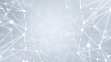 Genel ağ bağlantısı. Noktalar ve çizgilerle soyut geometrik döngü arkaplanı.