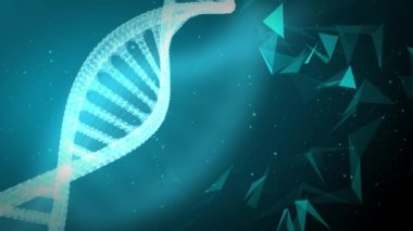 Soyut 3d çokgen kablosuz geleceksel DNA döngüsü 4K.