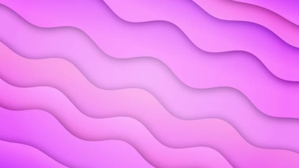 Růžová červená neon hladké tekuté vlny abstraktní pohyb zářící holografická smyčka pozadí — Stock video