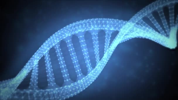 Soyut teknoloji bilim konsepti ikili döngü arka planında modern DNA dijital — Stok video