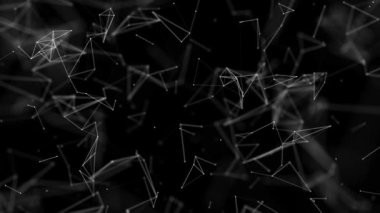 Soyut parçacık döngüsü arkaplanı. Dağınık ağ. Düğümler bağlandı