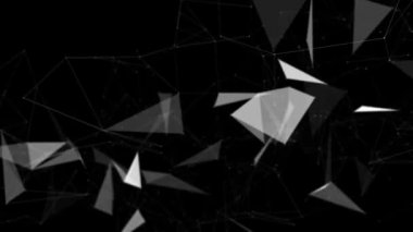 Bağlı çizgi ve noktalarla soyut çokgen döngü arkaplanı.