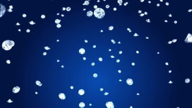 Düşen Elmasların Soyut Animasyonu Kırmızı Döngü Arkaplanı. 3d Yeşil Ekran