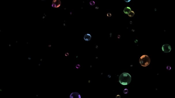 Abstracto Multi color aire agua jabón burbuja fondo verde pantalla 4K 3d animación. — Vídeos de Stock