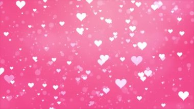 Yıldız Tozu Işıltılı Pembe Kalp Siyah 4K Döngü Parçacıkları.