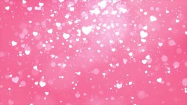 Soyut Pembe Romantik Yüzen Kalpler Animasyon Arkaplanı