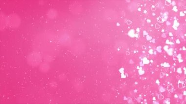 Işıl ışıl kalp şekilli Soyut Parlak Pembe Arkaplan Döngü Canlandırması.