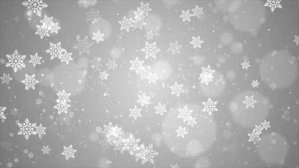 Mode sneeuwval decoratie ontwerp Loop Witte achtergrond — Stockvideo