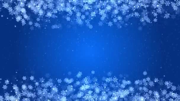 Snow falling frame border light particles christmas new year Loop Animation Background — Stock Video