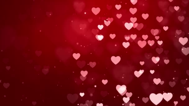 Red Valentines and Wedding Hearts loop background Animation 4k. — Stock Video