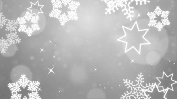 Snow Snowfall Snowflake Particles Seamlessly Loop Animation Background — Stock Video