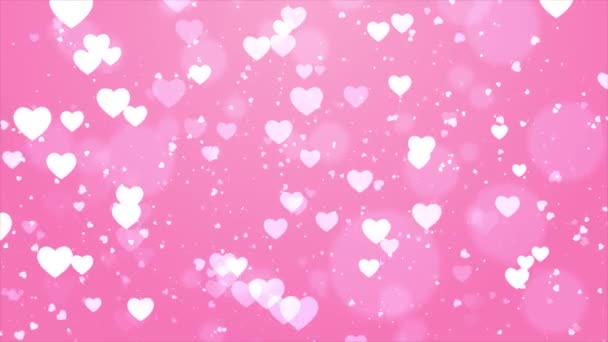 Pink Hearts Loop Háttér videó használt több alkalommal, mint a házassági évforduló, — Stock videók