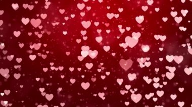 Kalp Bokeh Element romantik çerçevesi kırmızı kalpler döngüsü arka planı.