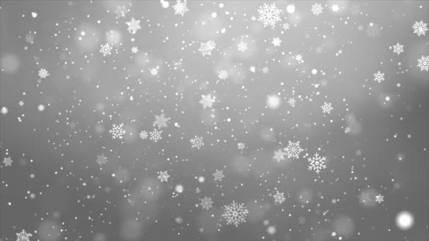 Natale, bianco neve loop sfondo. Vacanza paesaggio invernale per Buon Natale — Video Stock