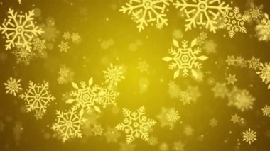 Altın bokeh pırıltısı, Parçacıklar Kar Taneleri ve parlak ışıklar Noel arkaplanı