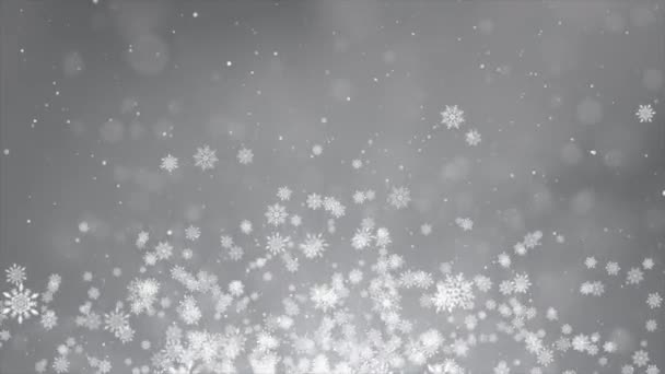 Nieve caída invierno luz partículas navidad nuevo año lazo animación fondo — Vídeo de stock