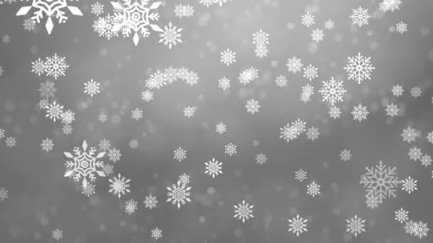 Красивый мигающий боке и снегопад звезды красочные частицы петли фон — стоковое видео