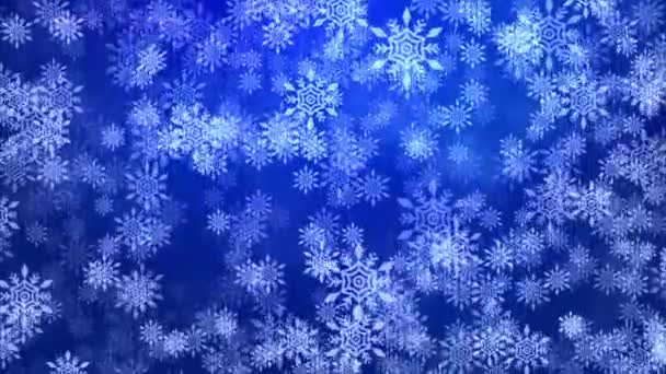 Mode chute de neige décoration conception boucle bleu fond — Video