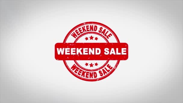 Weekend Sale Signierter Stempeltext Animation. — Stockvideo