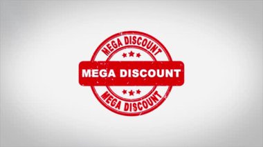 Mega İndirim İmzalı Metin Mühürleme Mühür Mühürleme Canlandırması.