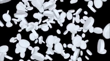 4k 3D Yavaş çekim Döngü Canlandırma hapları Kapsüller ve tabletler.