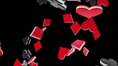 Kumarhane Piyango Oyunları 3D 4k Alfa Yeşil Ekran Döngüsü Animasyon Arkaplanı.