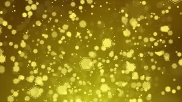 Sfondo astratto polvere particelle d'oro. Bokeh sfarfallio particelle Loop sfondo. — Video Stock