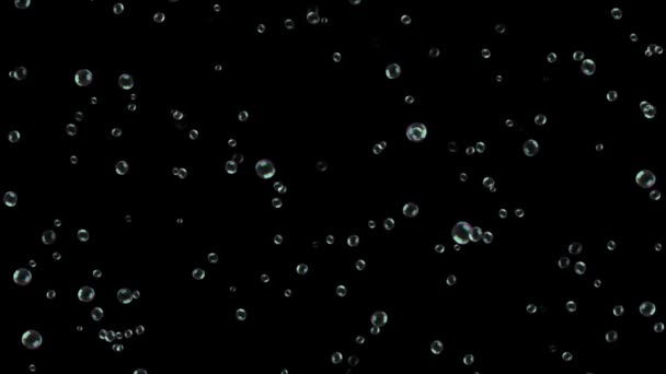 Absztrakt Mélysége mező sok buborékok mozgó és úszó ital 4K 3D zöld képernyő hurok Animáció. — Stock videók