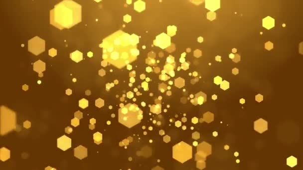 Raum Goldener Hintergrund mit Teilchen. Weltraum Goldstaub mit Sternen 4K Green Screen. — Stockvideo