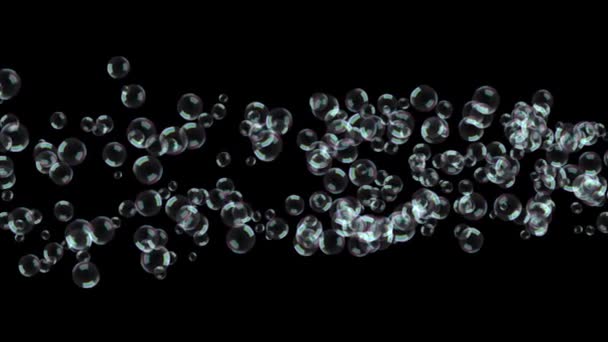 Abstrait Bulles d'air d'eau mobiles et flottantes 4K 3D Green Screen loop Animation Arrière-plan — Video