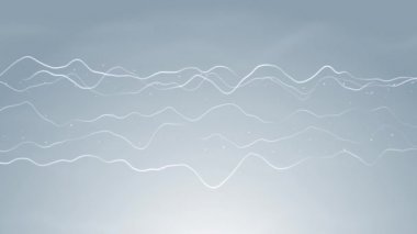 4K beyaz animasyon döngüsü arka planı. tel örgü dalgaları Açık gri, minimum geometrik hareket grafikleri