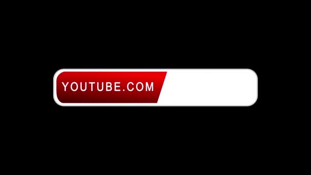 Youtube Channel Name Lower Third Animation. Red Broadcast Banner Green Screen — Stock Video