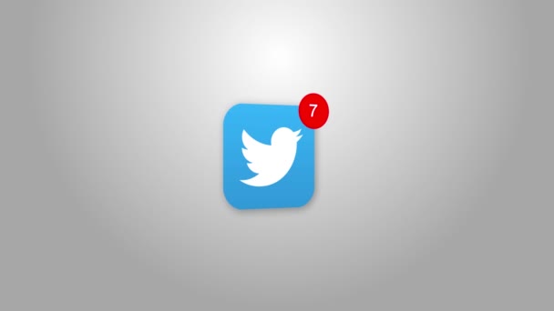 社交媒体营销Twitter追随者，Tweet计数器图标计数器喜欢，4K 3D绿色屏幕循环动画. — 图库视频影像