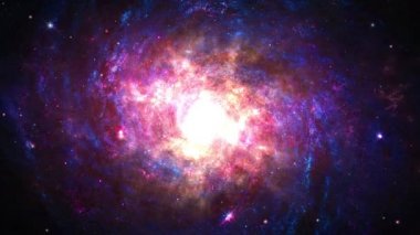 Evren boyunca uçmak Nebula Galaksisi, Yıldızlararası uzay yolculuğu, Kozmos döngüsü arka planında seyahat