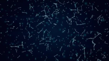 Soyut koyu mavi döngü arkaplan pleksus Poli Bağlantı hareket grafiği.