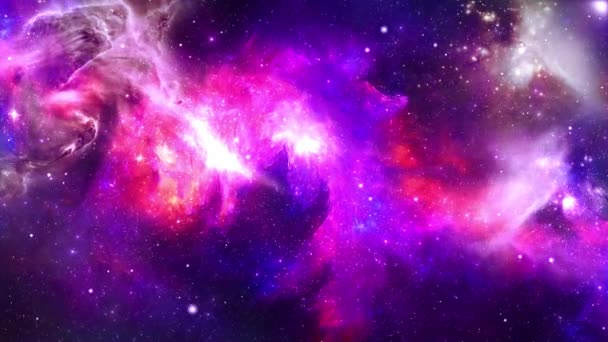 《飞入猎户座星云4K 》是太空圈背景下科学和电影的电影镜头. — 图库视频影像