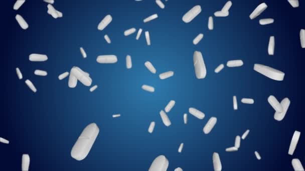 Prescription Pills, Tablet, Drugs filled green and white in Slow Motion Animation — Stock Video