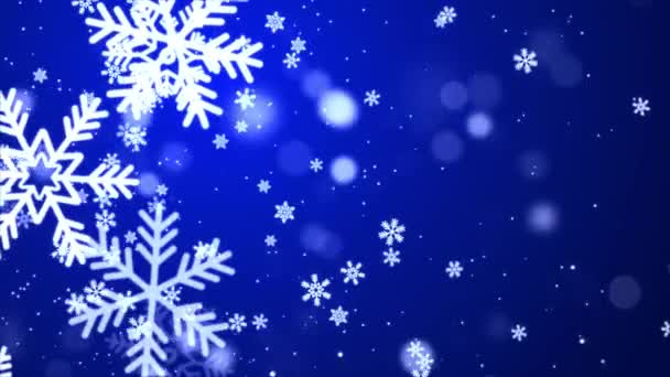 Abstract Particles Dust Blue snowflake, snowflakes light Motion Background. Animation — Stock Video