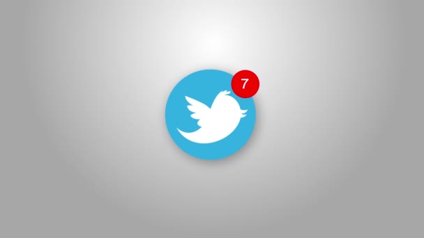 Twitter Tweet logo icoon met counter likes, volgers. Instagram 4K 3D Green Screen Loop Animatie. — Stockvideo