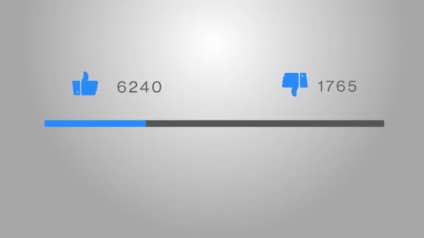 Social Media Likes and Dislike Counter with Progress bar Animacja Zielony ekran — Wideo stockowe